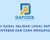 Solusi Gagal Validasi Lokal Dapodik, Ini Penyebab dan Cara Mengatasinya